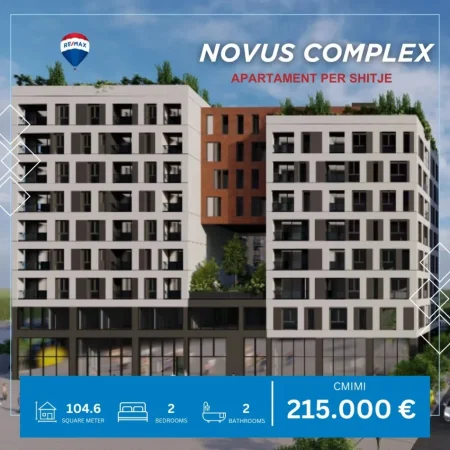 Tirane, shitet apartament 2+1 Kati 4, 105 m² 215.000 € (SHESIM APARTAMENT 2+1+2 NOVUS COMPLEX!)