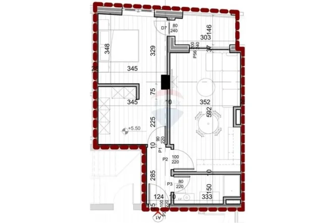 Shitet Apartament 1+1 – 21 Dhjetori, Tiranë