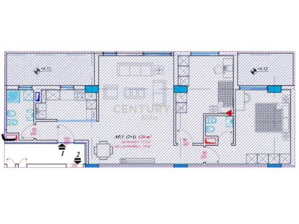 Tirane, shes apartament 2+1+2+POST PARKIMI , 126 m² 325.000 € (Rruga e Kavajës)