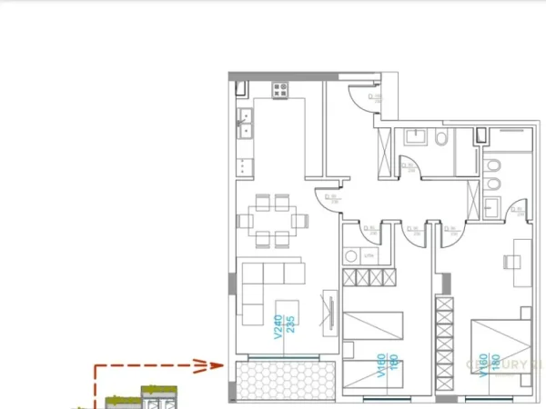 Tirane, shes apartament 2+1+2 , 125 m² 275.000 € (Liqeni i Thatë)