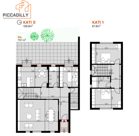 Tirane, shes apartament duplex Dublex , 452 m² 479.820 € (PiCCADiLLY REZIDENCE)