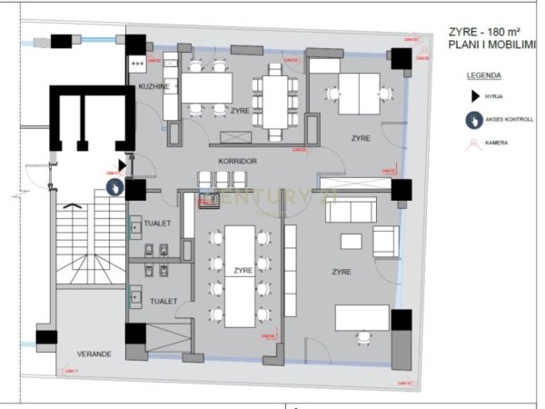 Tirane, jepet me qera zyre Kati 2, 190 m² 3.300 € (Liqeni)