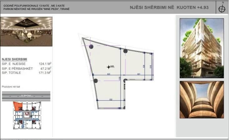 Tirane, shitet ambjent biznesi Kati 1, 171 m² 513.000 € (Mine Peza)