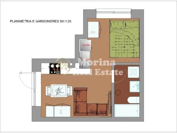 Tirane, jepet me qera apartament Kati 1, 38 m² 300 € (Ali Demi-Kompleksi Mangalem)