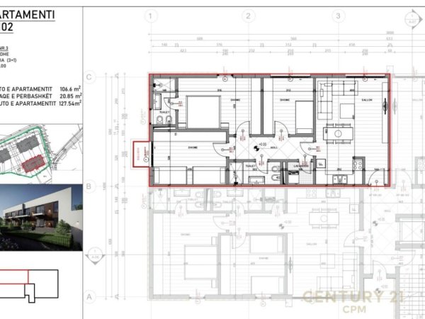 Tirane, shitet apartament 3+1+Aneks+Ballkon Kati 0, 126 m² 260.000 € (Rezidenca Veridion)