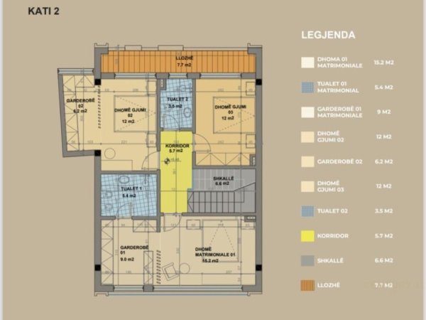 Tirane, shes apartament duplex Dublex Kati 2, 200 m² (See Hena)