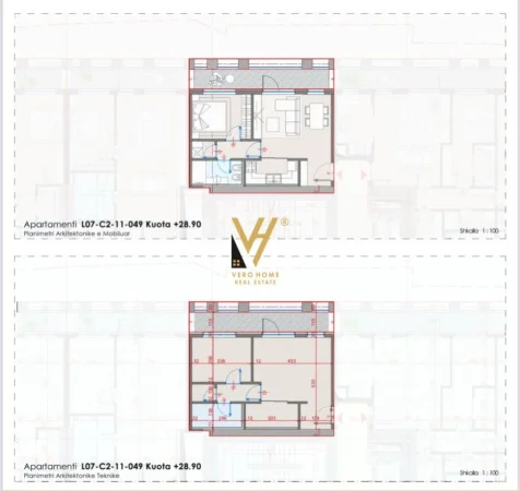 Tirane, shitet apartament 1+1+Ballkon Kati 7, 83 m² 183.700 € (ZOGU I ZI)