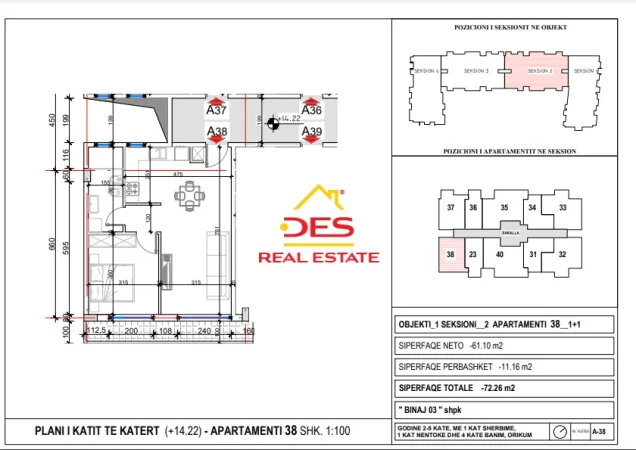 Vlore, shitet apartament 2+1+Ballkon Kati 4, 96 m² (Orikum, Vlorë)