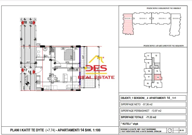 Vlore, shitet apartament 2+1+Ballkon Kati 2, 86 m² (Orientimi, Vlorë)