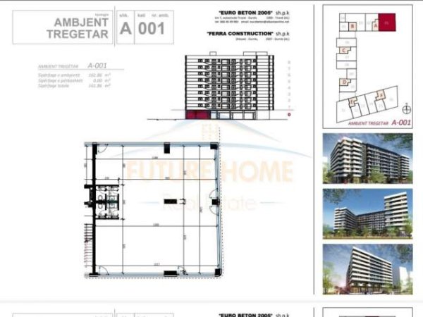 Tirane, shes ambjent biznesi Kati 0, 162 m² 410.000 Euro (Don Bosko)