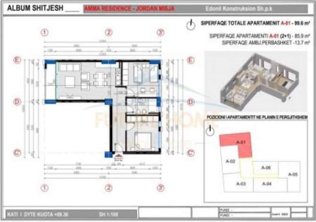 Tirane, shitet apartament 2+1+BLK Kati 2, 100 m² 149500 Euro (Stacioni i Trenit)