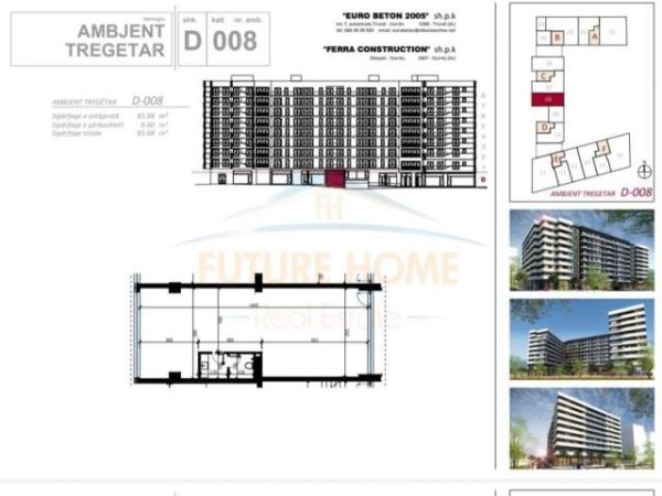 Tirane, shitet ambjent biznesi Kati 0, 86 m² 301.000 Euro (Don Bosko)