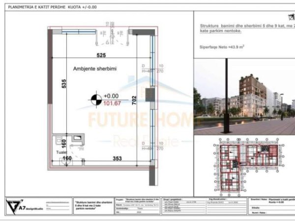 Tirane, shitet dyqan Kati 0, 44 m² 175000Euro (Stacioni i Trenit)