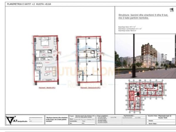 Tirane, shitet apartament 1+1+A+BLK Kati 3, 69 m² 100.000 Euro