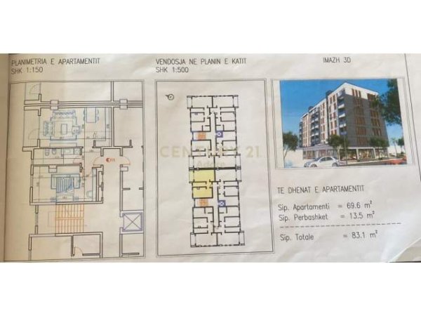 Tirane, shitet apartament 1+1+BLK Kati 2, 83 m² 57.000 Euro (Bulevardi Blu Kamëz)