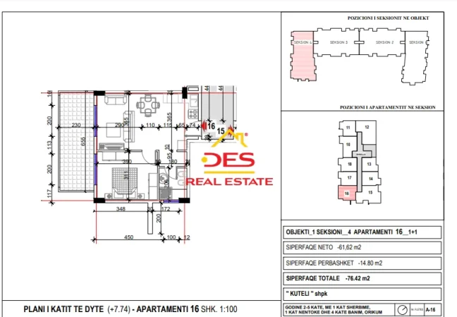 Vlore, shitet apartament 2+1+Ballkon Kati 2, 86 m² (Orientimi, Vlorë)