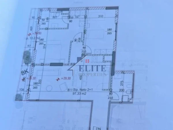 Tirane, shitet apartament 2+1+Ballkon Kati 8, 113 m² 157.710 € (Ish Fusha e Aviacionit)