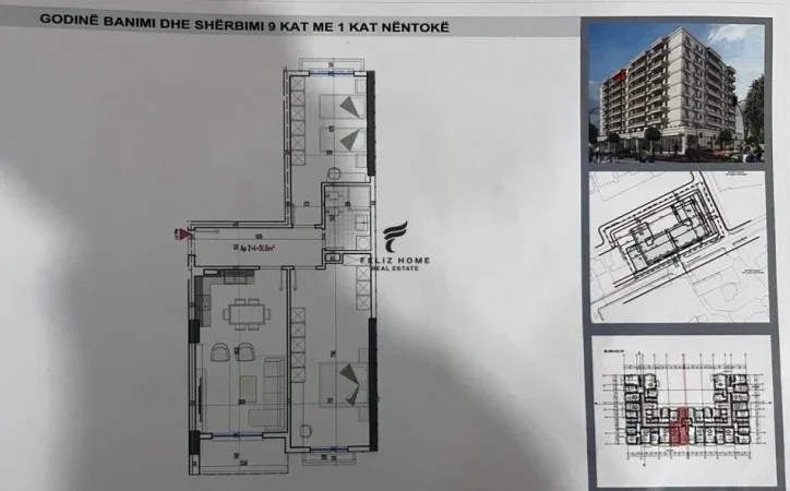 Tirane, shitet apartament 2+1+Ballkon Kati 8, 106 m² 85.300 € (KAMEZ)