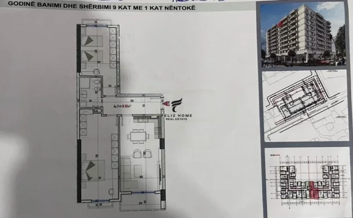 Tirane, shitet apartament 2+1+Ballkon Kati 8, 106 m² 85.300 € (KAMEZ)