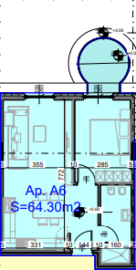 Tirane, shes apartament 1+1+Aneks+Ballkon , 74 m² (1000 Island Residences)
