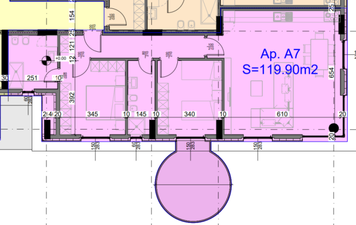 Tirane, shes apartament 2+1+Aneks+Ballkon Kati 0, 137 m² (1000 Island Residences)