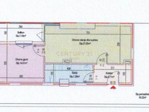 Tirane, shes apartament 1+1+Aneks+Ballkon Kati 3, 75 m² 178.900 € (KOMPLEKSI GUCE)