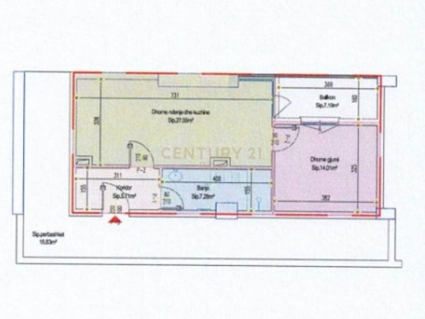 Tirane, shes apartament 1+1+Aneks+Ballkon Kati 3, 78 m² 178.600 € (KOMPLEKSI GUCE)