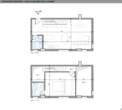 Durres, shitet apartament duplex 1+1+Ballkon Kati 1, 113 m² 101.700 € 