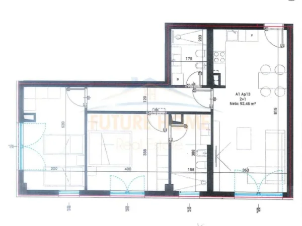 Vlore, shitet apartament 2+1+Ballkon Kati 1, 109 m² 305.480 € (REZIDENCA SANTORINI 2 DHERMI)