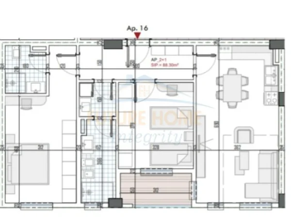 Tirane, shitet apartament 2+1 Kati 4, 103 m² 82.608 € (Rruga Skenderbeu Kamez)