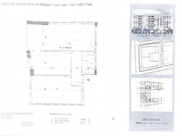 Tirane, shitet 2+1 Kati 5, 102 m² 122.844 € (Paskuqan, Lidhja e Prizrenit)
