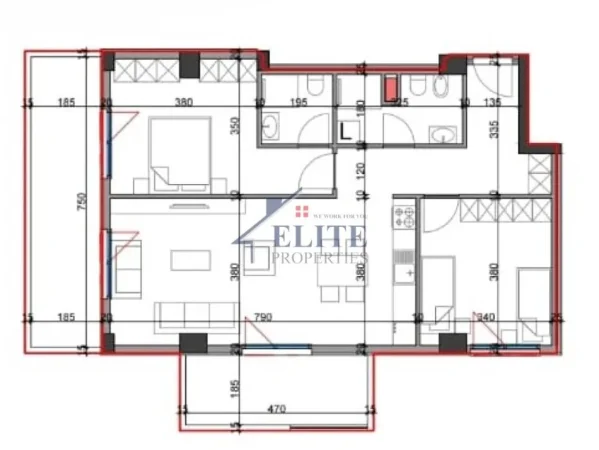 Tirane, shitet apartament 2+1+Ballkon Kati 6, 118 m² 233.240 € (Rruga Javer Malo)
