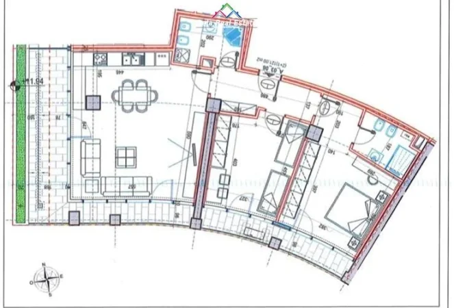 Tirane, jepet me qera zyre Kati 3, 158 m² 1.850 € (liqeni)