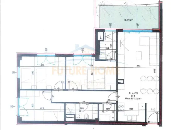 Vlore, shitet apartament 3+1 Kati 1, 120 m² 359.058 € (Santorini 2)