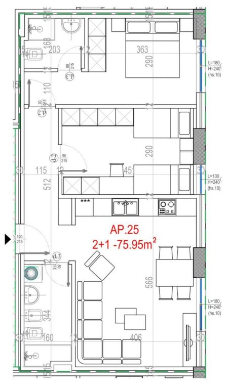 Tirane, shitet apartament 2+1 Kati 8, 91 m² 205.000 Euro (Rruga e Kavajes)