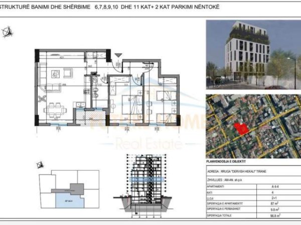Tirane, shitet apartament Kati 4, 97 m² 145.000 Euro (Qemal Stafa)