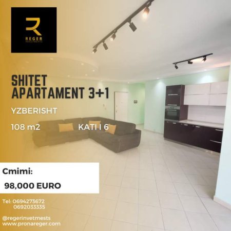 Tirane, shitet apartament 3+1 Kati 6, 108 m² 98.000 Euro Me hipoteke (Yzberisht)