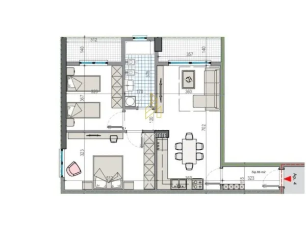 Tirane, shitet apartament 2+1 Kati 8, 97 m² 78.000 €