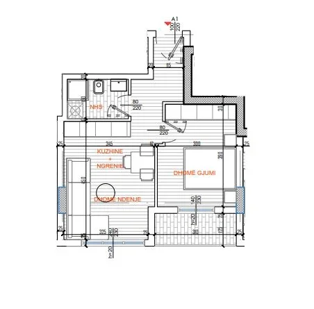 Tirane, shitet apartament 1+1 Kati 4, 52 m² 95.659 € (APARTAMENT NE SHITJE 1+1 TEK ISH PARKU I AUTOBUSAVE NE RRUGEN E KAVAJES.)