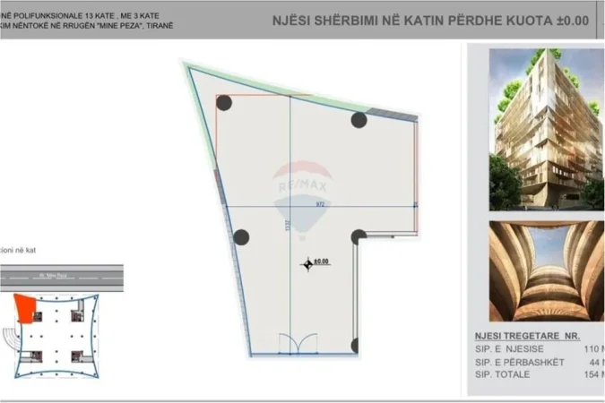 Tirane, shitet dyqan Kati 0, 154 m² 700.000 € 