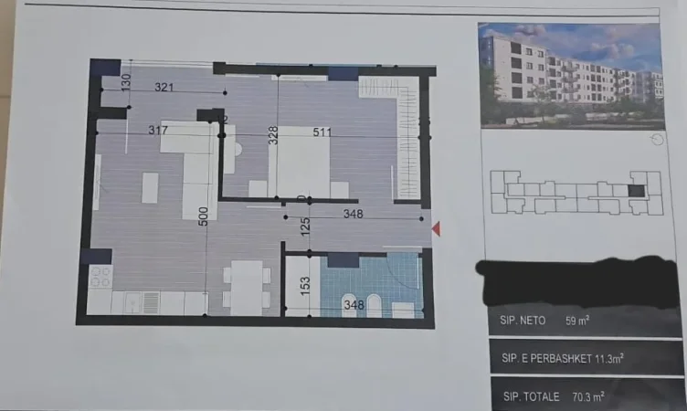 Tirane, shitet apartament 2+1 Kati 3, 87 m² (Kamez)