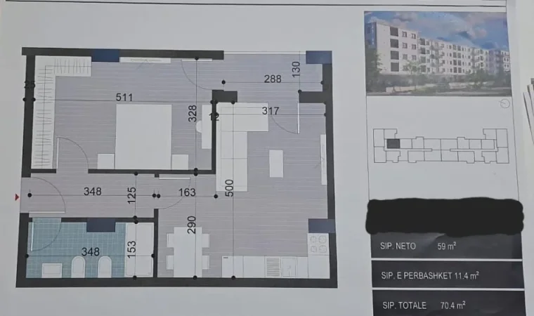 Tirane, shitet apartament 2+1 Kati 3, 87 m² (Kamez)