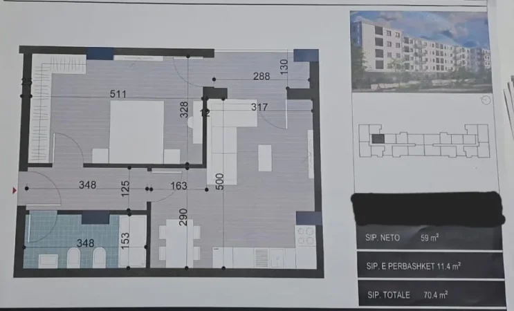 Tirane, shitet apartament 2+1 Kati 3, 87 m² (Kamez)
