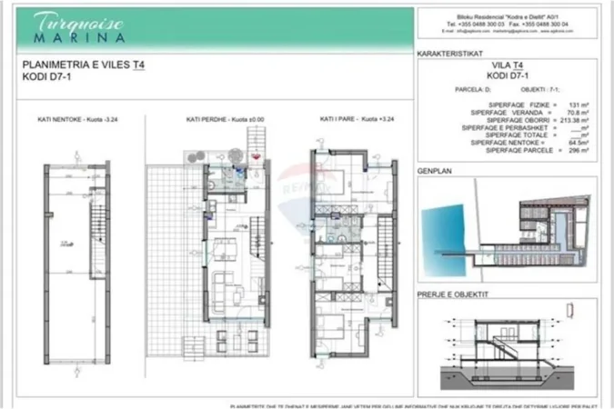 Tirane, shitet Vile 3+1 Kati 1, 296 m² 551.766 € (Gjiri të Lalëzit)