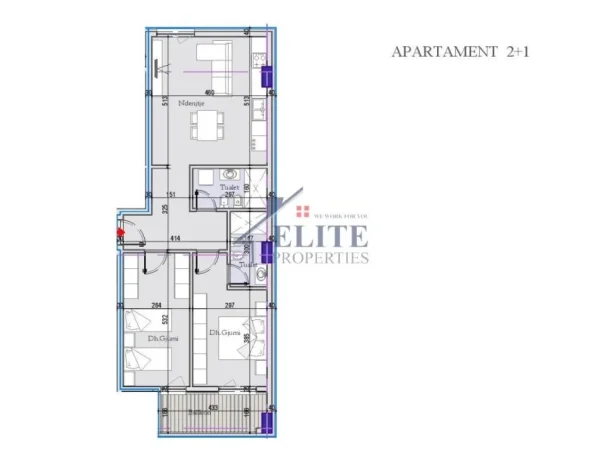 Tirane, shitet apartament 2+1+Ballkon Kati 1, 106 m² 159.450 € (Kthesa e Kamzes)