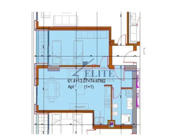 Vlore - Lungomare - Uji i Ftohte, shitet apartament 1+1+Ballkon Kati 1, 75 m² 283.000 € (Vlore, buze Lungomare me pamje nga deti)