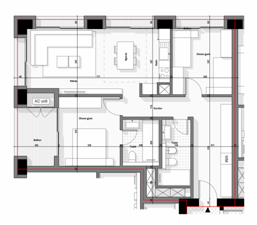 Tirane, shes apartament 2+1+Ballkon Kati 7, 132 m² 291.000 € (Tirana Boulevard)