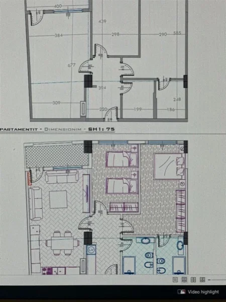 Tirane, shes apartament 2+1+Ballkon Kati 2, 106 m² 192.000 € (stacioni i trenit)