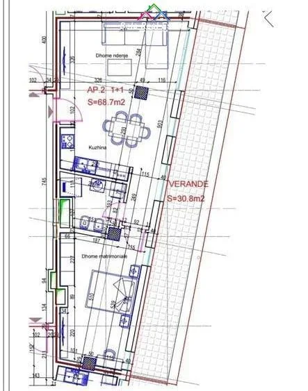 Tirane, shes apartament 1+1+Ballkon Kati 7, 83 m² 150.000 € (ish tregu elektrik)