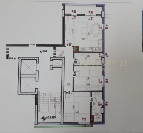 Tirane, shes apartament 2+1+2 , 110 m² 297.000 € (Square 21, Rruga e Kavajës)
